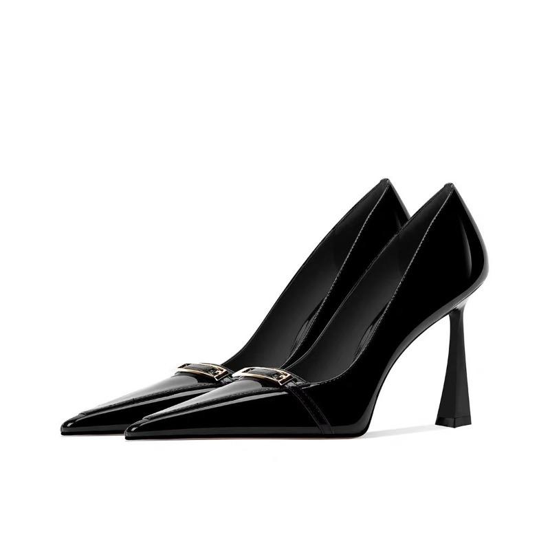 New Style High-heeled Slim Heel Versatile Square-toe Women's Shoes
