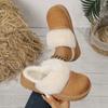 Ethnic Style Cotton Slippers Women Wear Retro Non-slip Thick-soled Fleece Warm Confinement Shoes Outside The Home In Winter