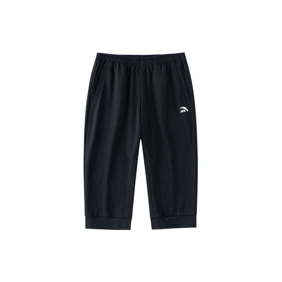 

Anta Life Series однотонные спортивные брюки-капри мужские черные 952328308-2