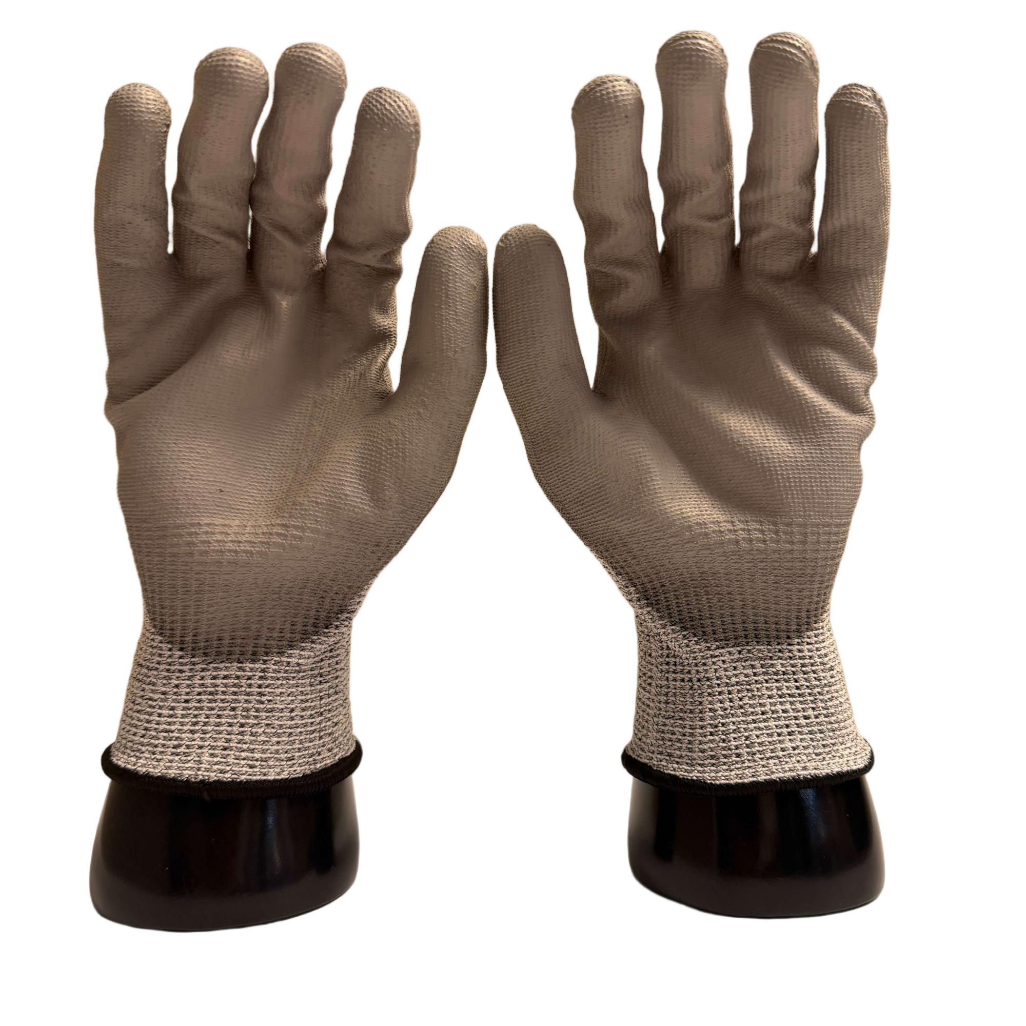HPPE Glass Fiber Cut Resistant Work Gloves EN388 Cut Level 4 Anti Cut Food Safety Gloves Good Stretch Working Gloves for Use (Gray,Customized Size)