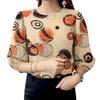 ZANZEA Dame Casual Rund Hals 3/4 Erme Løs Print Bluse