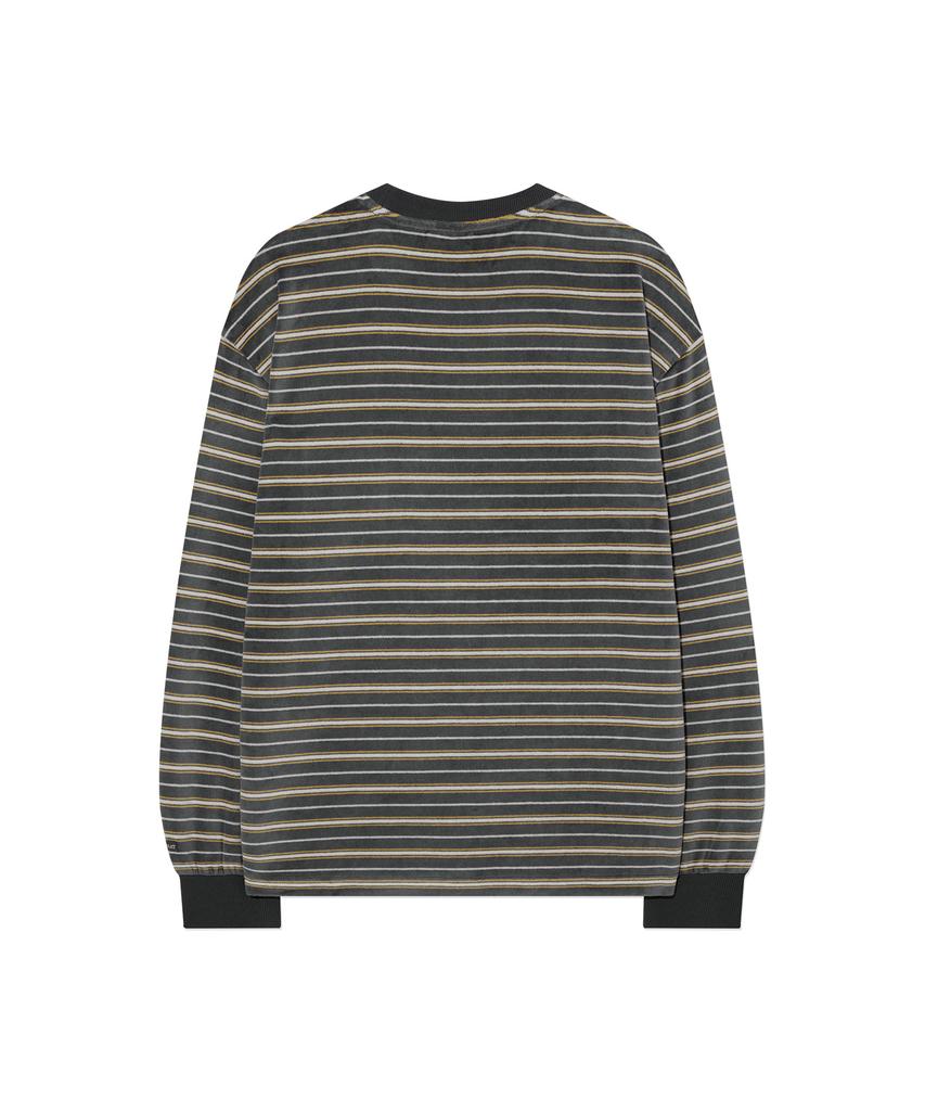 COVERNAT Velour Stripe Long Sleeve Gray