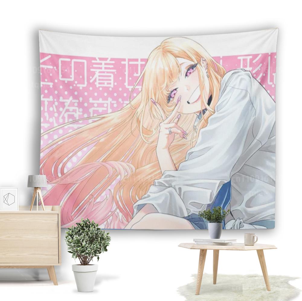 My DDress Up Darling Marin KKitagawa Anime Tapestry Wall Hanging Art Poster for Bedroom Dorm Living Room Home Decor