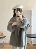 Fox Fur Cuff Woolen Coat - Women's Winter Slimming Style