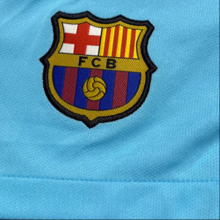Nike Elastic Waist Soccer Shorts with Embroidered Logo, Fan Version, 17-18 Season, Barcelona Away Men Bottoms Blue 847257-483