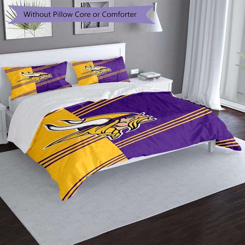 Vikings Pride Design Bed Bedding Set 1 Duvet Cover + 2 Pillowcases Soft Breathable Household Bed Linens