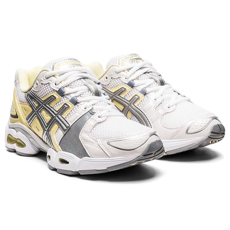 Asics Gel-Nimbus 9 Marathon Low-Top Running Shoes Women Running Shoes White Silver Yellow 1202A278-101