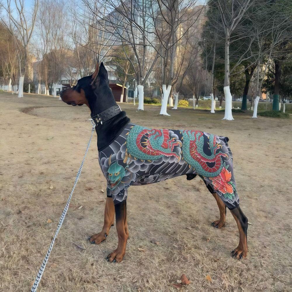 Four Seasons Pet Tattoo Vest Funny Pet Clothes Creativity Dog Cat Tattoo Jacket For Pet S To 6XL