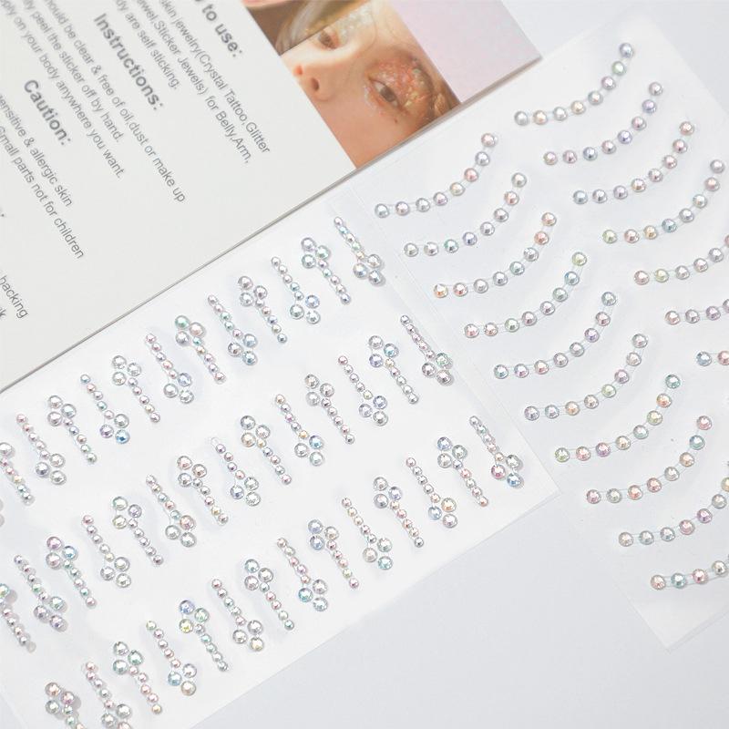 Eyebrow Tattoo Sticker Glitter Eyeliner Eyebrow Makeup Face Eyes Diamond Temporary Tattoo Rock  3D Eyeliner Stickers