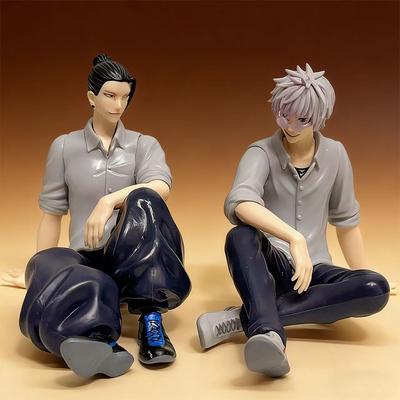 New Anime Satoru Gojo Statue Jujutsu Kaisen Figure Geto Suguru Sitting Posture Action Figures Pvc Prison Realm Model Doll Toys