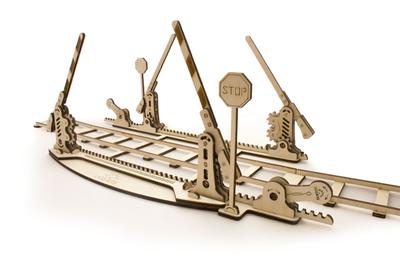 Ugears Set mit Schienen mit 70014 Holzspielzeug 3D-Puzzle Kreuzung;