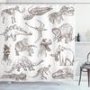 Dinosaur Shower Curtain For Bathroom, Funny Jurassic Dino World Park Shower Curtain Sets Bathtub Decor With Hooks Waterproof