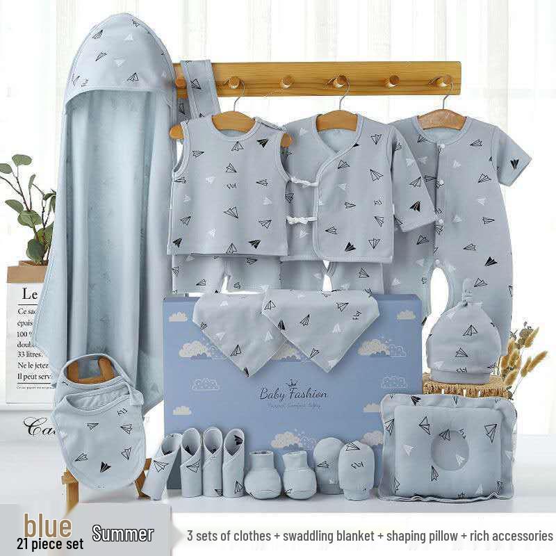 Pure Cotton Newborn Baby Gift Box: Spring To Autumn Essentials