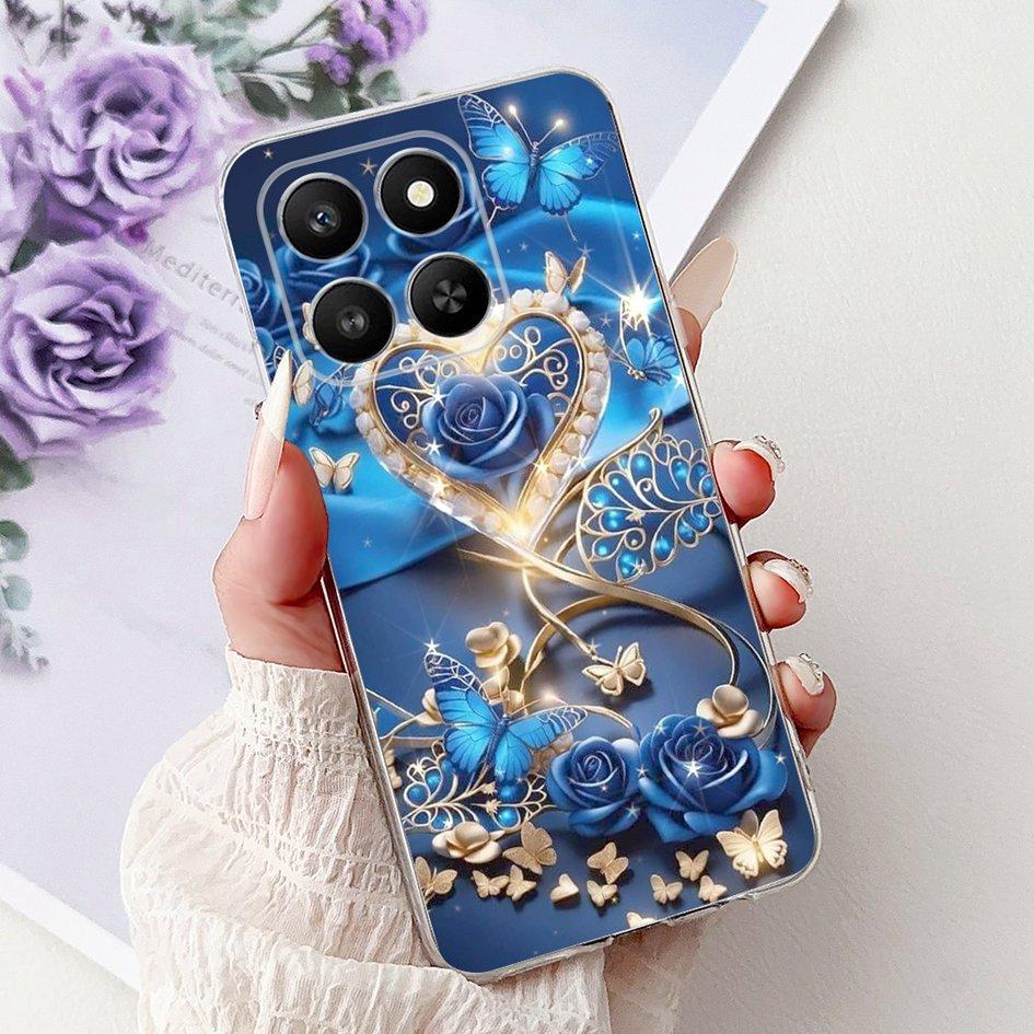 For Honor 400 Smart 2025 Case Fashion Bamboo Flower Soft Silicone Clear Bumper Protective Cover For Honor 400 Lite ABR-NX1 Funda