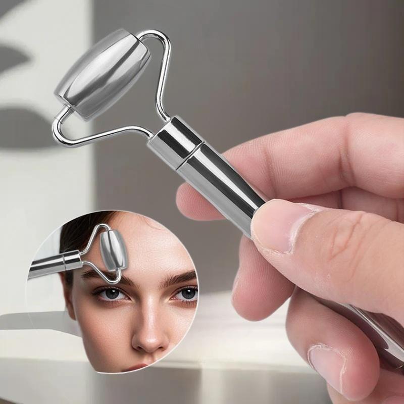 Stainless Steel Facial Roller and Gua Sha Tool – For Face and Neck Massage, Skin Tightening, and Lifting