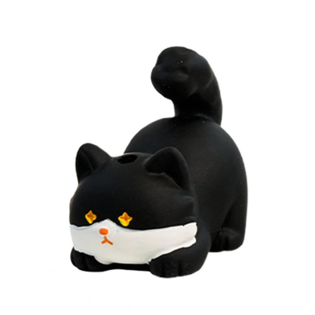 Cute Cat Whisker Collector 3D Cartoon Cat Sculpture Pet Beard Holder Resin Cat Whisker Vase Mini Pet Vibrissae Decor Figurine