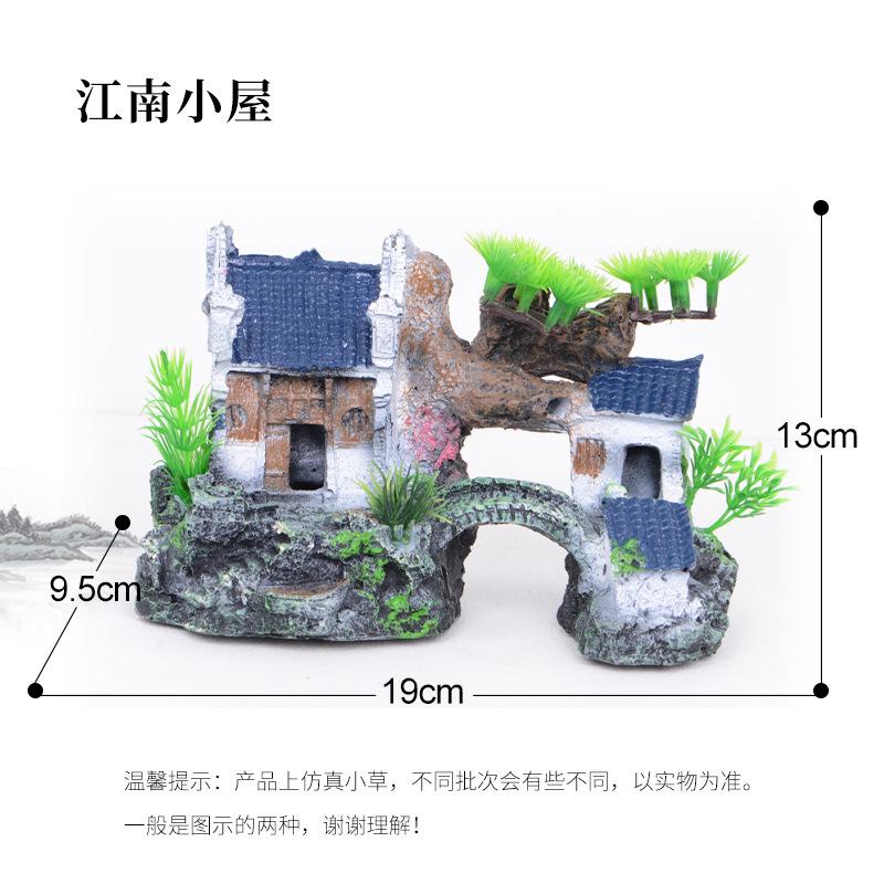 

Simulation Decoration Fish Tank Ornament Ornament Resin Aquarium Ornament Fish Tank Landscape House Model Aquarium Ornament