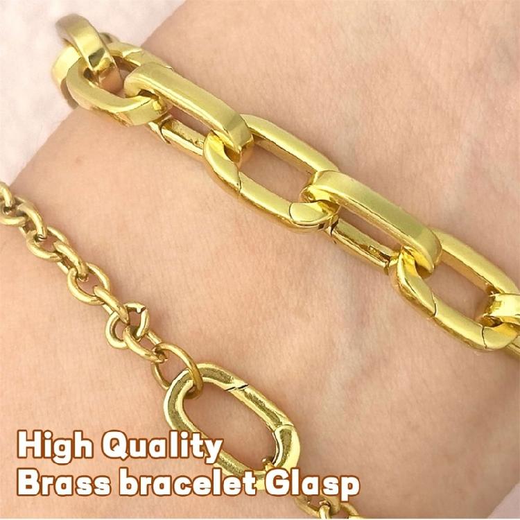 Sterlings Silver Necklace and Bracelet Clasps Golden Silver Pearls Enhancer with Zirconia for Jewelry Customization