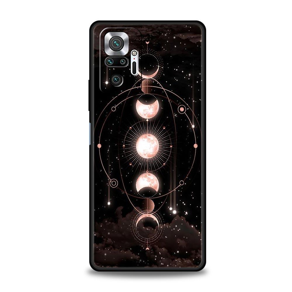 Suns Moons Clouds Astrological Phone Case For Xiaomi Redmi Note 14 13 5G 10 11 12 Pro Plus 4G 14C 13C 12C 10C Black Cover