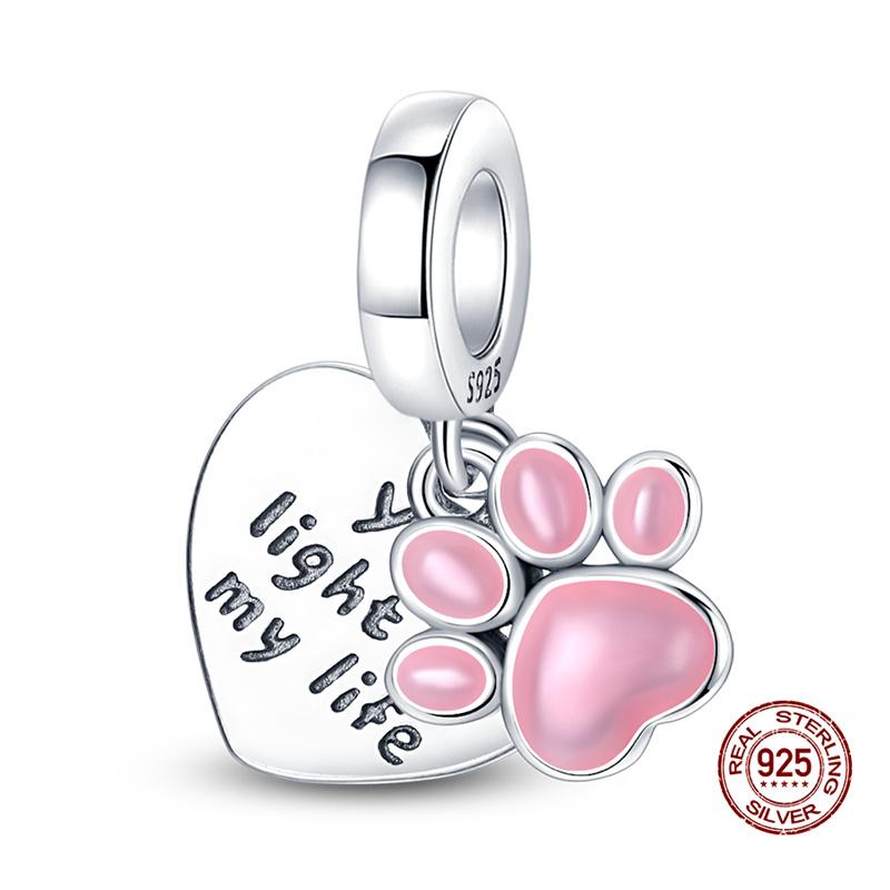 Original Charms Copper Cute Dog Paw Print Bone Series Charms Fits 3Mm Original Bracelet For Women Diy Jewelry Gifts New In