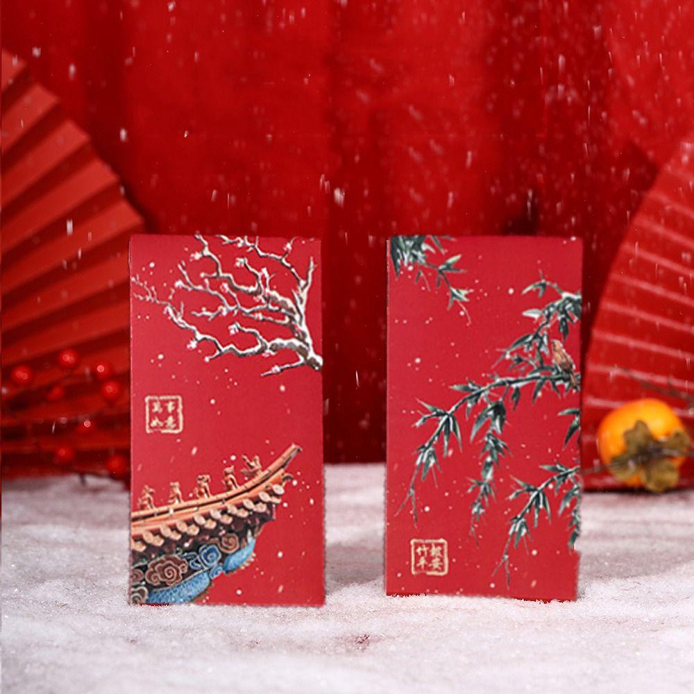 Snow Scene 2025 Lucky Money Bag Mixed Pattern Red Packet Creative HongBao  Wedding