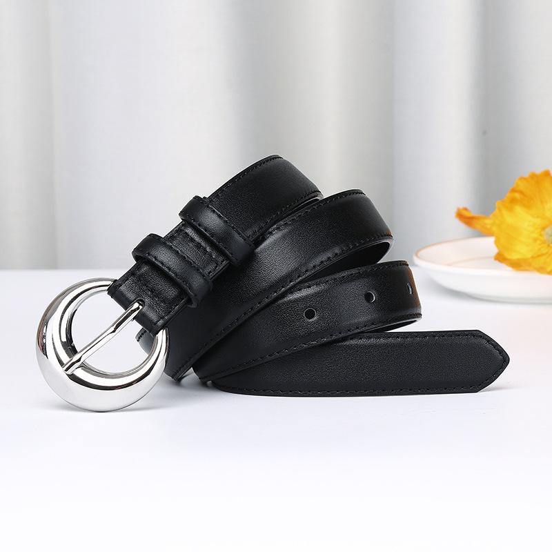 Simple And Fashionable Versatile Light Luxury First-Layer Cowhide Needle Buckle Belt Women'S Leather High-End Casual Pants Belt Women'S Trendy