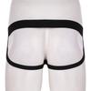 Men's Shiny Faux Leather Open Back Hollow Out Jockstrap Bikini Briefs with Metal O-Rings