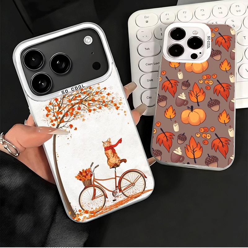 Pumpkin Happy Fall Autumn Shockproof Phone Case for iPhone 17 Air 16 16E 15 Pro Max 14 Plus 13 Mini 12 Back Cover Anti Fall Fund