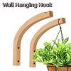 2 Stück Wandmontierter Holz-Pflanzenhänger Bauernhaus-Stil Hängender Blumentopfhaken Innen Außen
