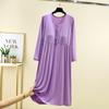 Women's Modal Long Sleeve Swing Dress with Chest Pads - Plus Size Casual for Spring, Summer, Autumn