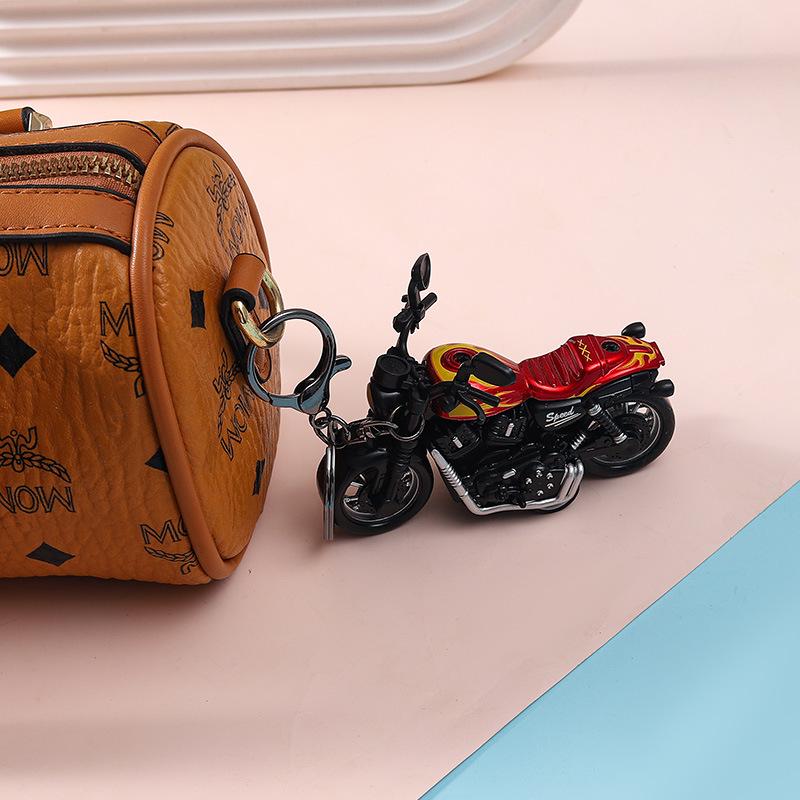 Harley Motorcycle Biker Doll Keychain - Cartoon Bag Charm and Car Pendant Gift