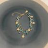 French Romantic Blue Crystal Shell Tassels Bracelet for Women Luxury Y2K Bling Bracelet Spice Girls  Exquisite Jewelry Gift