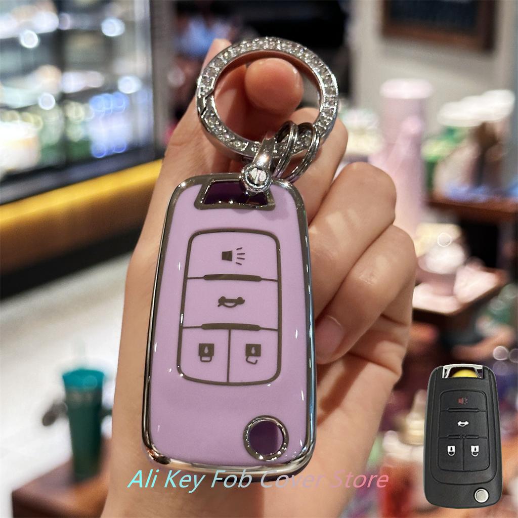 AABHM1 Key Fob Cover Keychain Lanyard for Chevrolet 2010-2019 Impala Camaro Cruze Equinox Malibu Sonic 4 Buttons