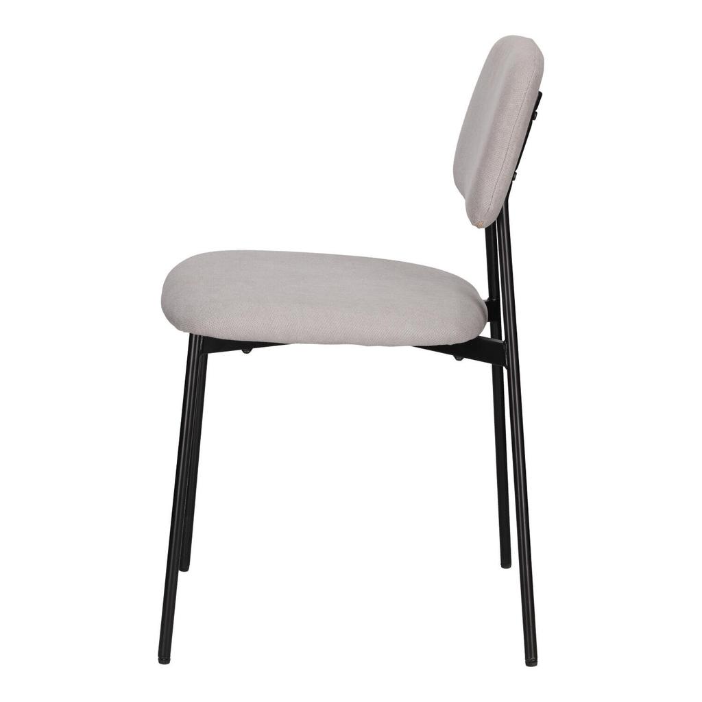 Esther Upholstered Chair, Light Gray, Metal Base