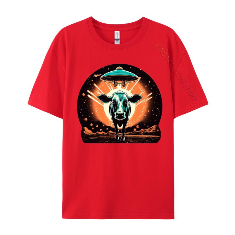 Cosmic Cows Tshirt New Design Graphic Cotton T Shirt For Men Novelty Top Blouse For Autumn Cream T Shirt