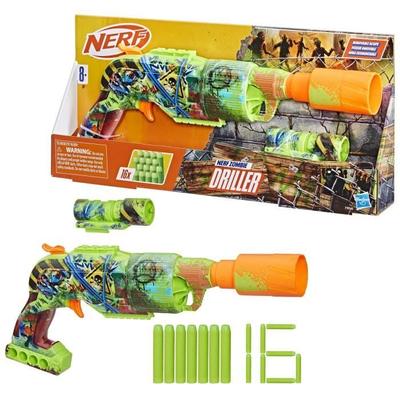 Nerf Zombie Driller, Dart Blaster, Rotating Cylinder, Ages 8+