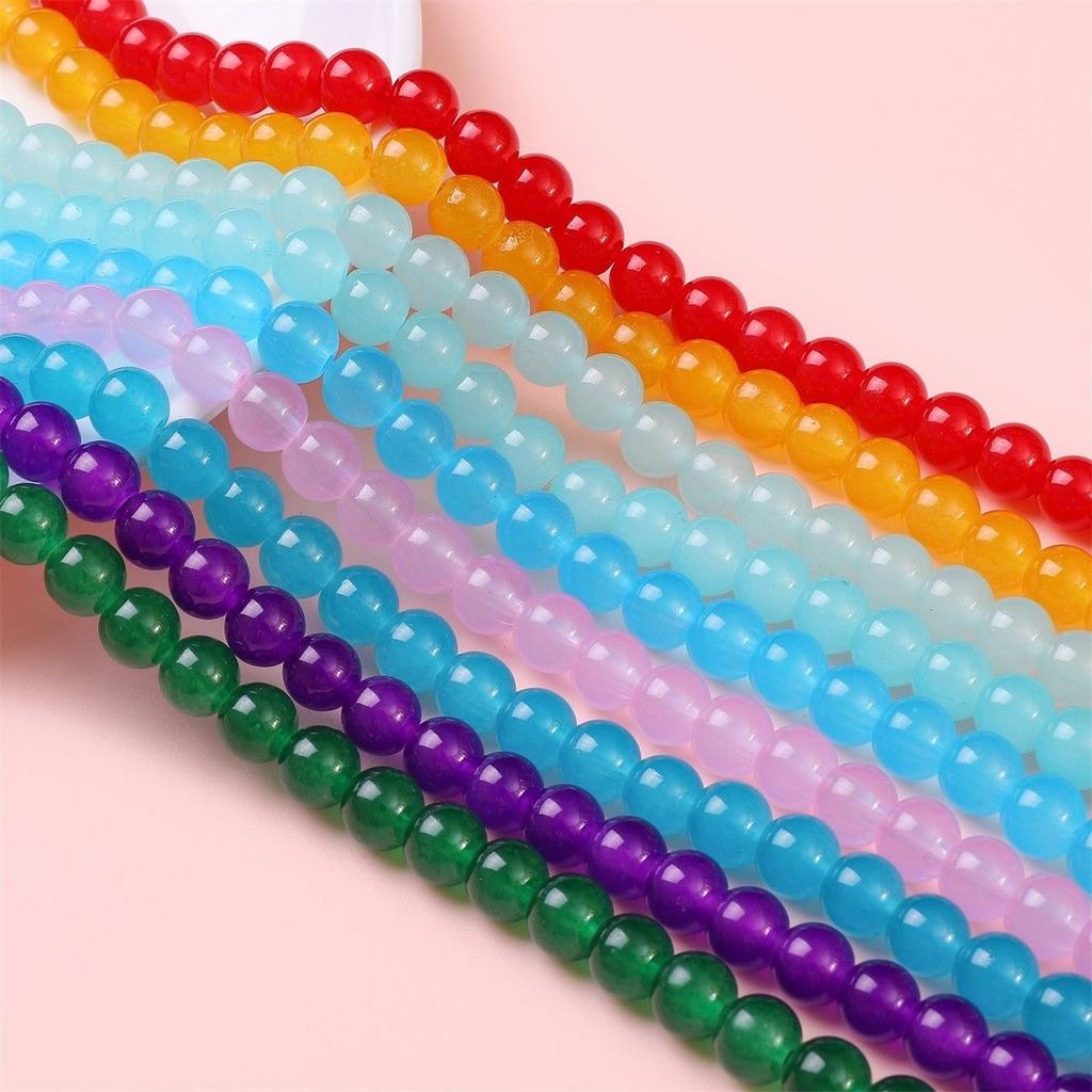 50Pcs 8mm Fun Candy Color Fashion Synthetic Exquisite Lilac Beads Faceted Purple Beads Bracelets Make Trend Jewelry Workmanship