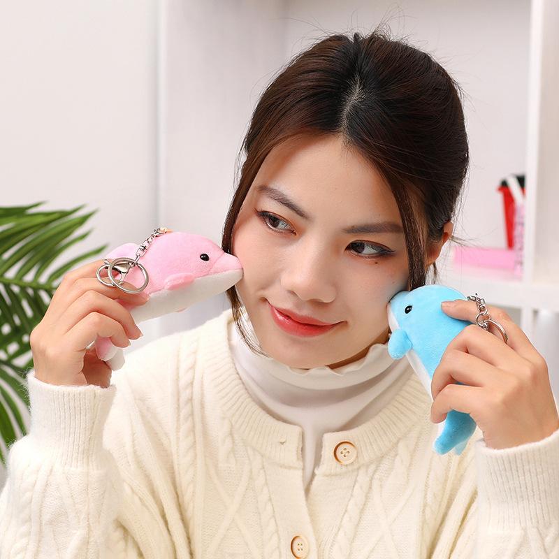 Cute Little Dolphin Pendant Plush Toy Doll Dolphin Doll Girl Bag Keychain Small Pendant Rag Doll