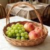 Traditional Handwoven Reed Basket Portable And Stylish Outdoor Picnics Container For Park Outings And Social Gatherings