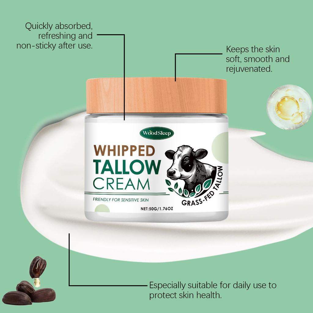 Woodsleep Grass-fed Beef Tallow Skin Cream Hydrating Moisturizing Nourishing For Dry Skin