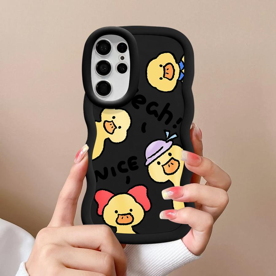 Soft Phone Cover Case for Samsung Galaxy S22 Ultra A26 S20 FE S23 Plus S25 S21 S24 A25 A35 A34 A24 A55 A54 A36 Cartoon Duck