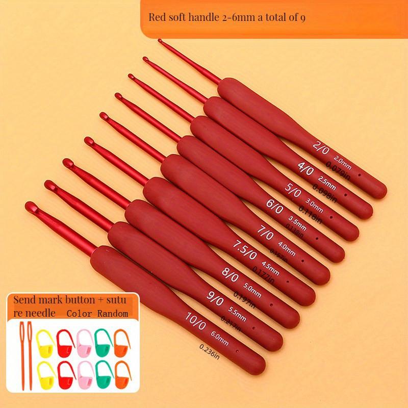 

Red Crochet Tool Set, Crochet Doll, Wool Thread Stainless Steel Soft Handle, Crochet Sweater Needle, Diy Handmade Weaving 9 Packs [gift]