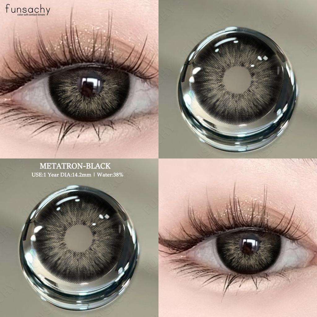 FUNSACHY 1pair Colored Contacts Lenses Fashion Blue Lense Brown Contact Colorful High Quality Lenses Makeup Contact Lens Yearly