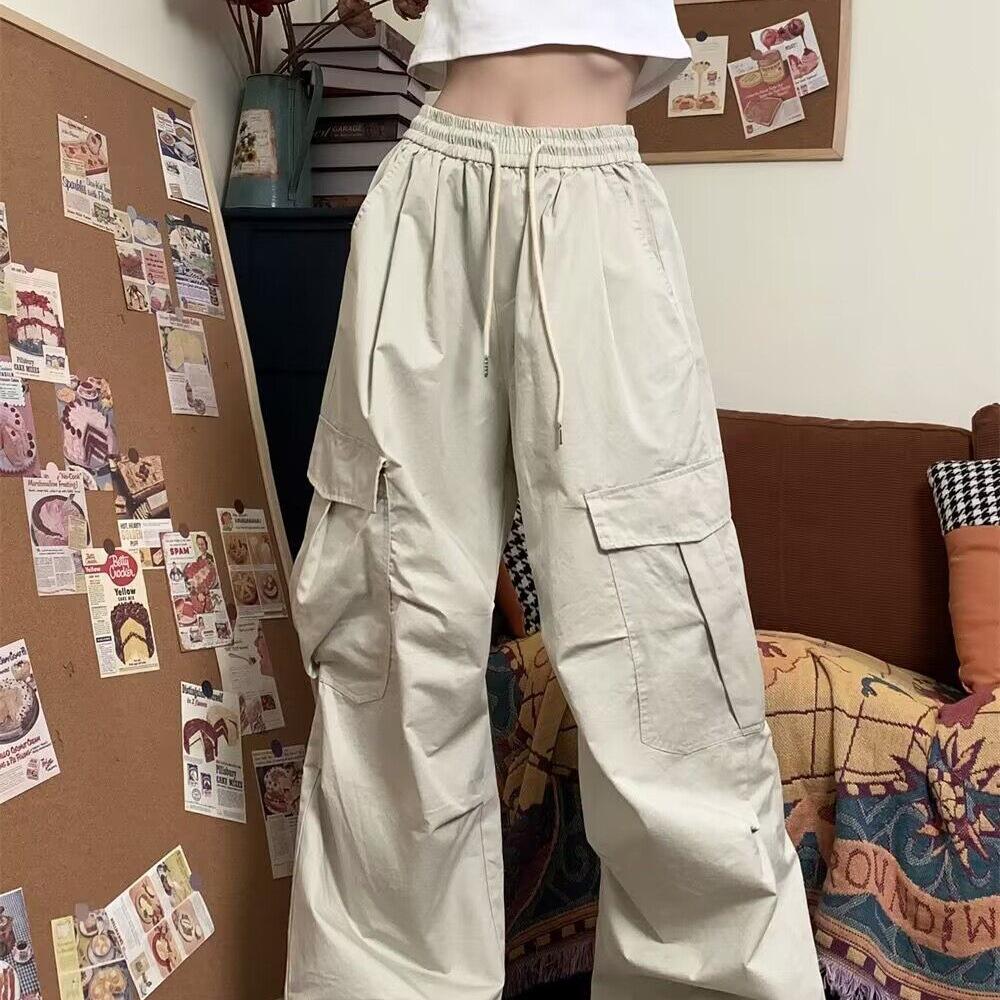 Korean-Style Retro American Loose Wide-Leg Work Pants