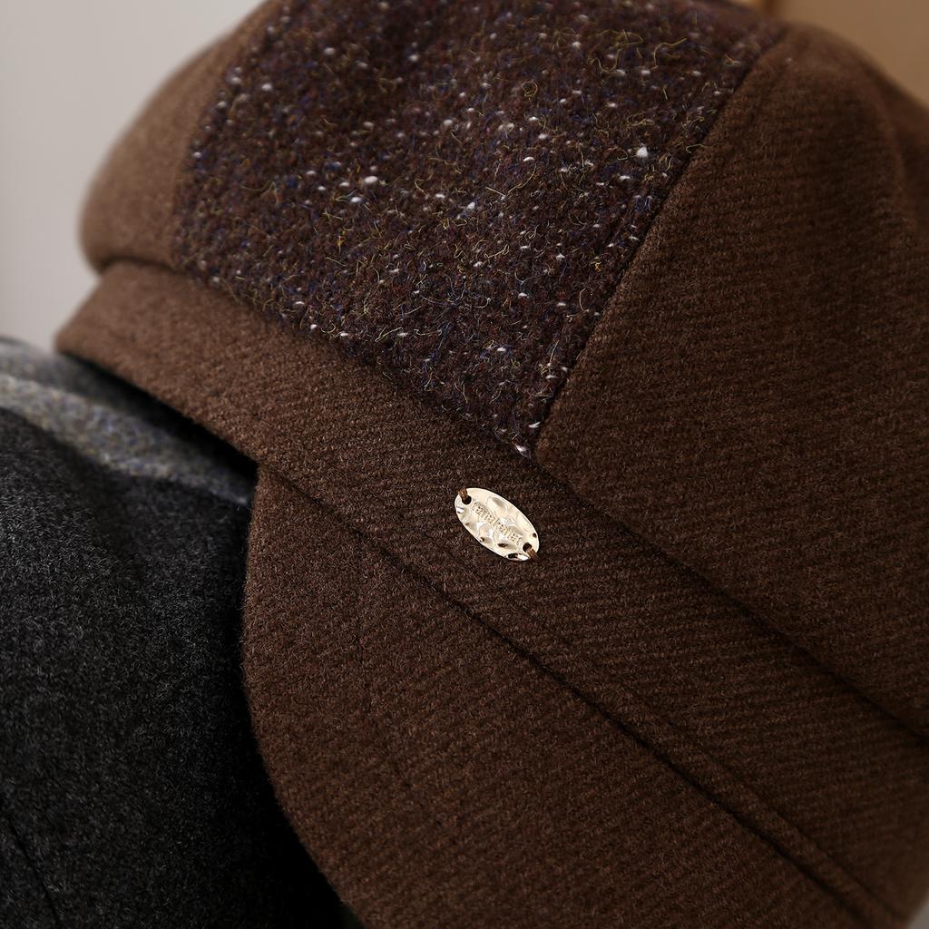 Winter Newsboy Cap Beret for Women Thickened Octagonal , Cold-Proof Painter Style Hat, Vintage Warm Keep Winter Headwear New