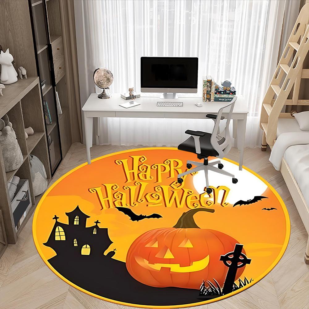 1pc Halloween Pumpkin Chair Carpet for Office, Soft Flannel Throw Mat, Perfect for Office,Holiday Party Decoration Choice Yy251113197