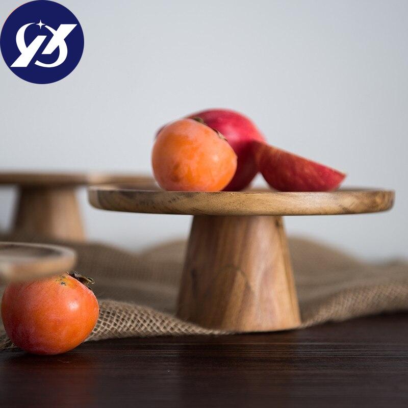 Japanese Wood Food Tray for Cake Fruit Dessert Stand Creative Wedding Party