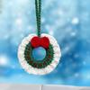 Hand Crocheted Wool Bag Charm Festival Wreath Design Soft Christmas Festival  Decoration For Kids Backpacks Pendants