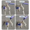 Outdoor Faucet with Double Outlet 1/2'' 3/4'' Water Splitter Connector Faucet Outside Spigot Water Tap for Garden Hose