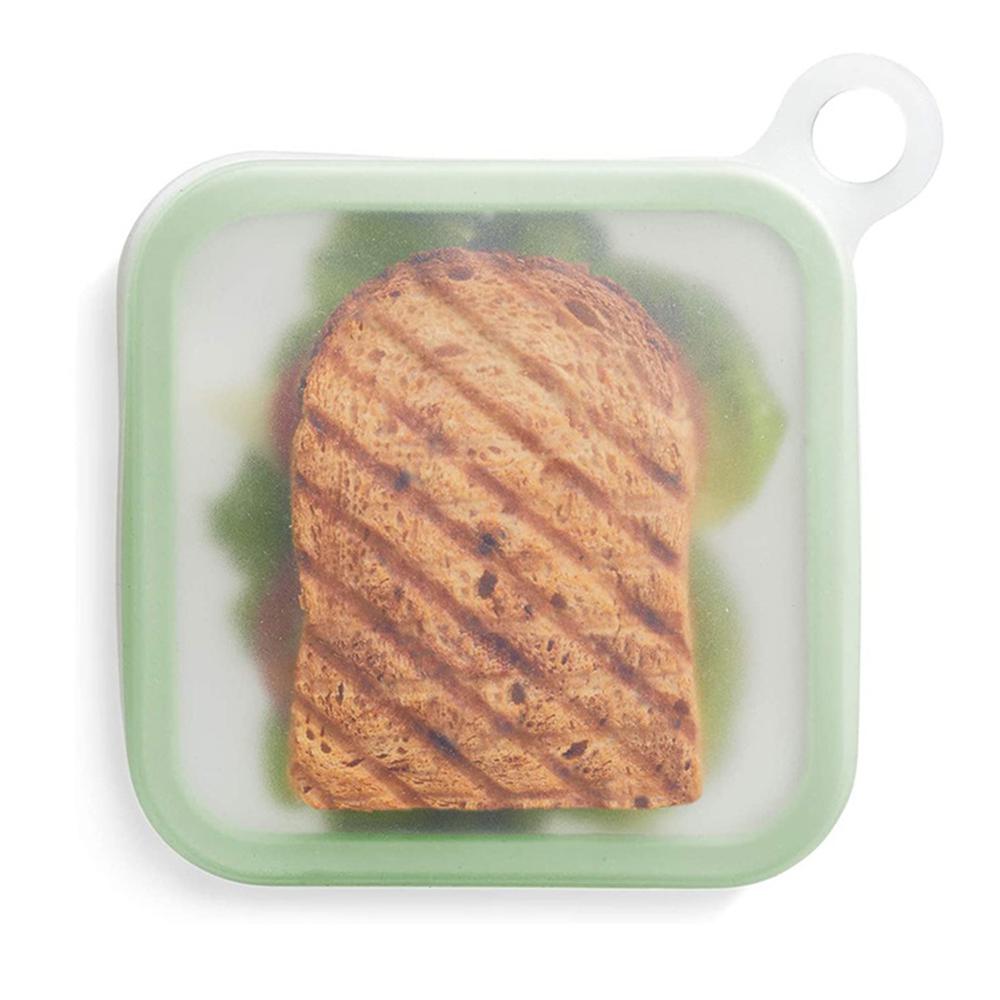 Portable Silicone Sandwich Toast Bento Box With Handle Food Container Snack Box Student Office Worker Lunch Box